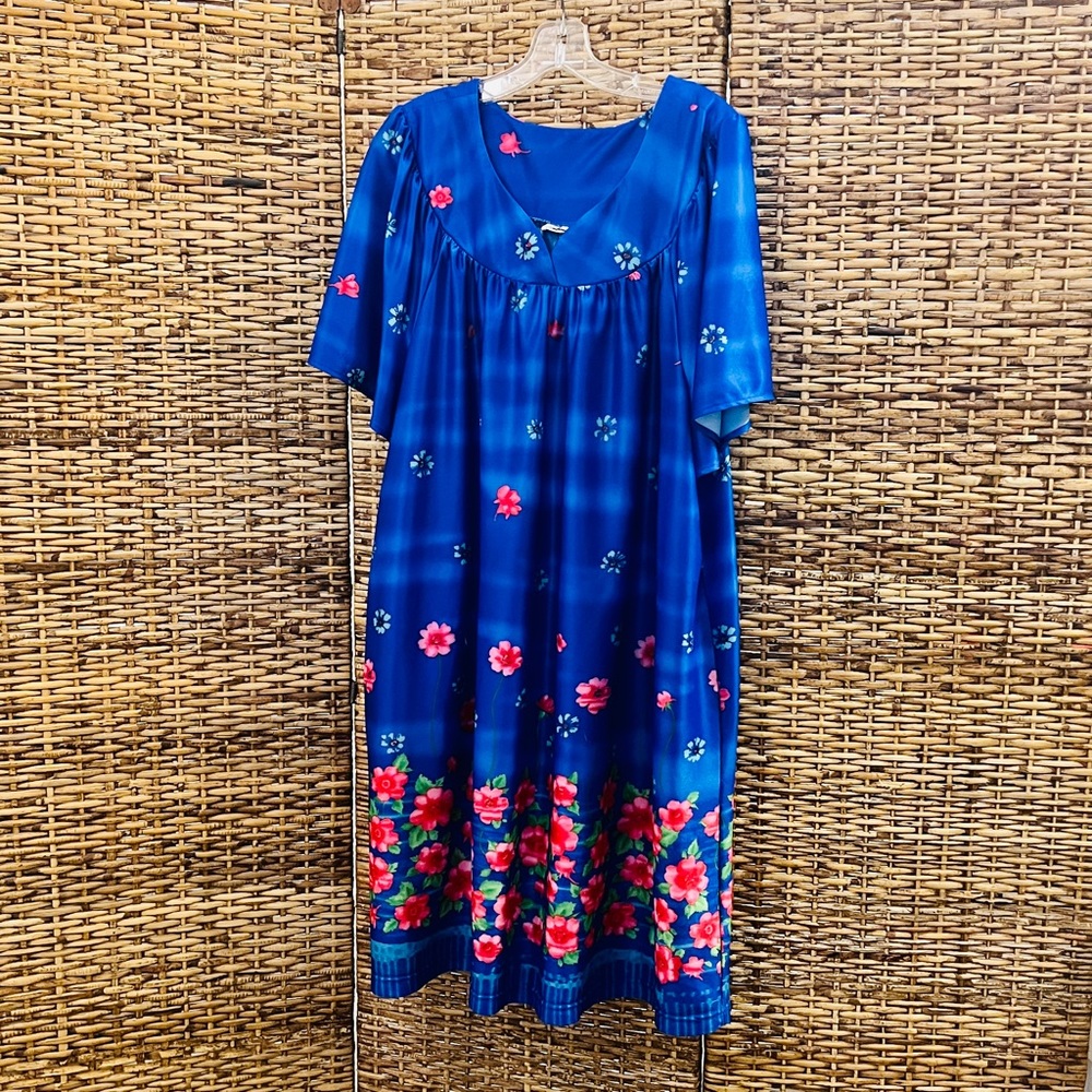 Anthony Richards Floral Kaftan House Patio Lounge Maxi Dress MuuMuu 2X